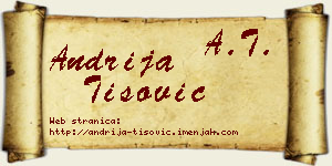 Andrija Tišović vizit kartica